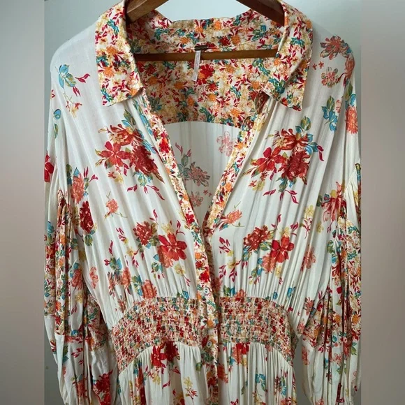 Free People Prairie Punk Shirtdress Size Large Button Down Dress - Picture 4 of 6